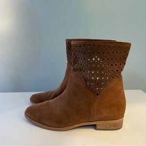 Michael Kors Brown Suede Leather Ankle Booties with Cutout Design 7M
